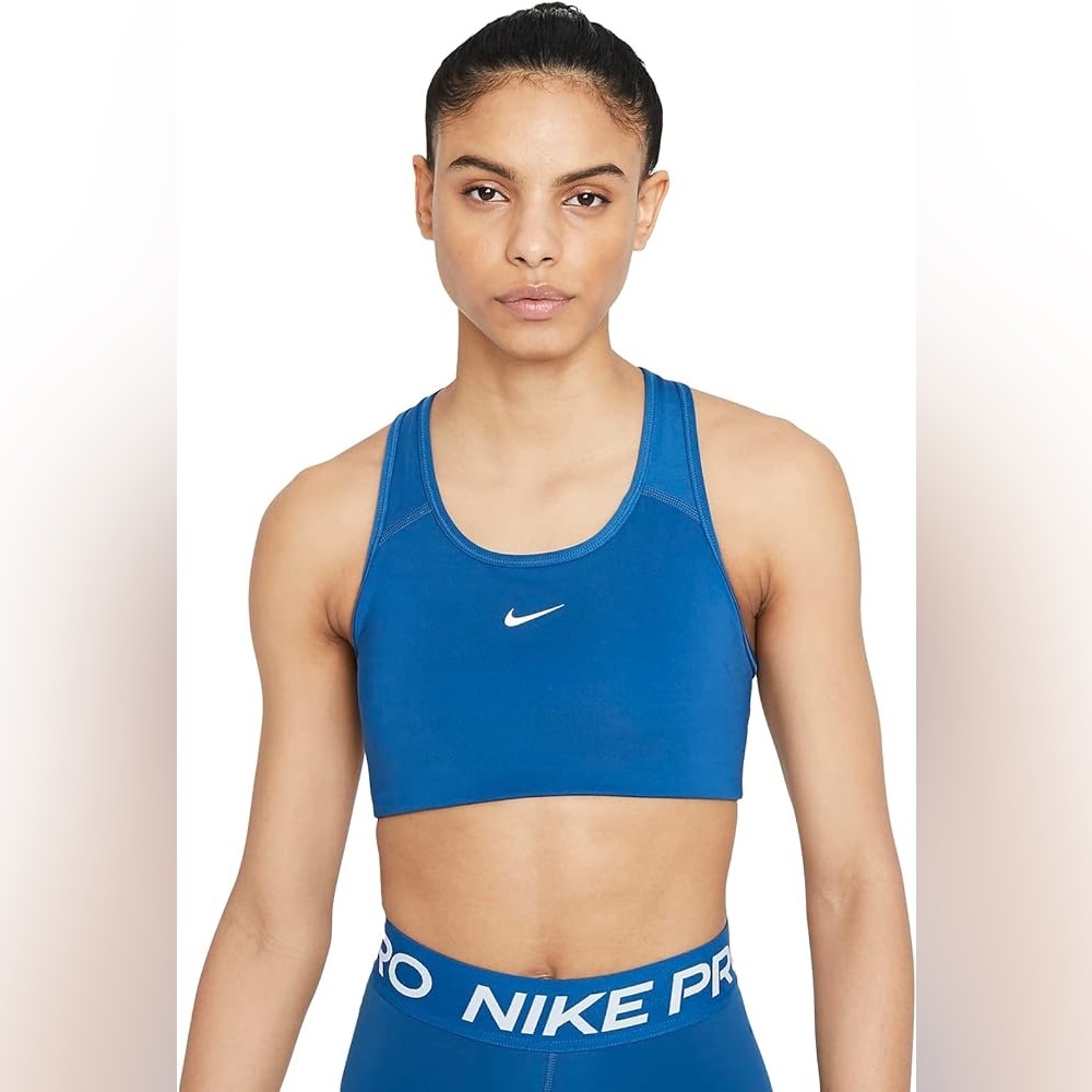 NWT Nike Women's Swoosh Medium Support Training Bra (Blue)